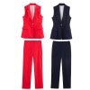Women's European and American style sleeveless vest+casual pants set