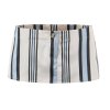 Striped neck top+striped skirt set for women