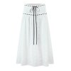 Color blocked lace up suspender+color blocked lace up skirt set for women