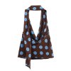 Women's European and American style hanging neck top+irregular skirt set