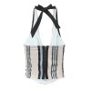 Striped neck top+striped skirt set for women
