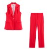 Women's European and American style sleeveless vest+casual pants set
